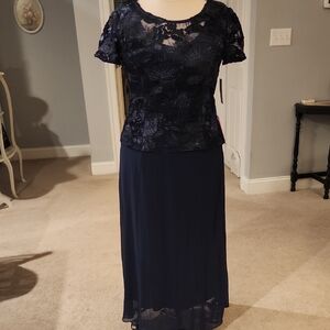 Alex Evenings Navy Sequin Dress